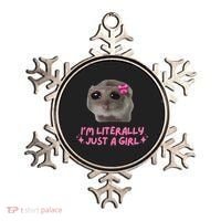 Funny IM Literally Just A Girl Sad Hamster Meme Ornament thumb 0