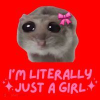 Funny IM Literally Just A Girl Sad Hamster Meme Santa Hat thumb 1