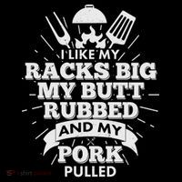 Funny I Like My Racks Big Butt Rubbed And Pork Pulled Coaster thumb 2