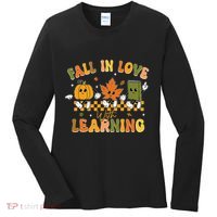 Fall In Love With Learning Retro Pumpkin Thanksgiving Women's Long Sleeve Shirt thumb 0