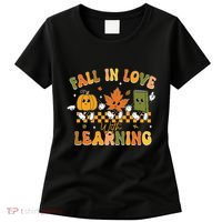 Fall In Love With Learning Retro Pumpkin Thanksgiving Women's T-Shirt thumb 0
