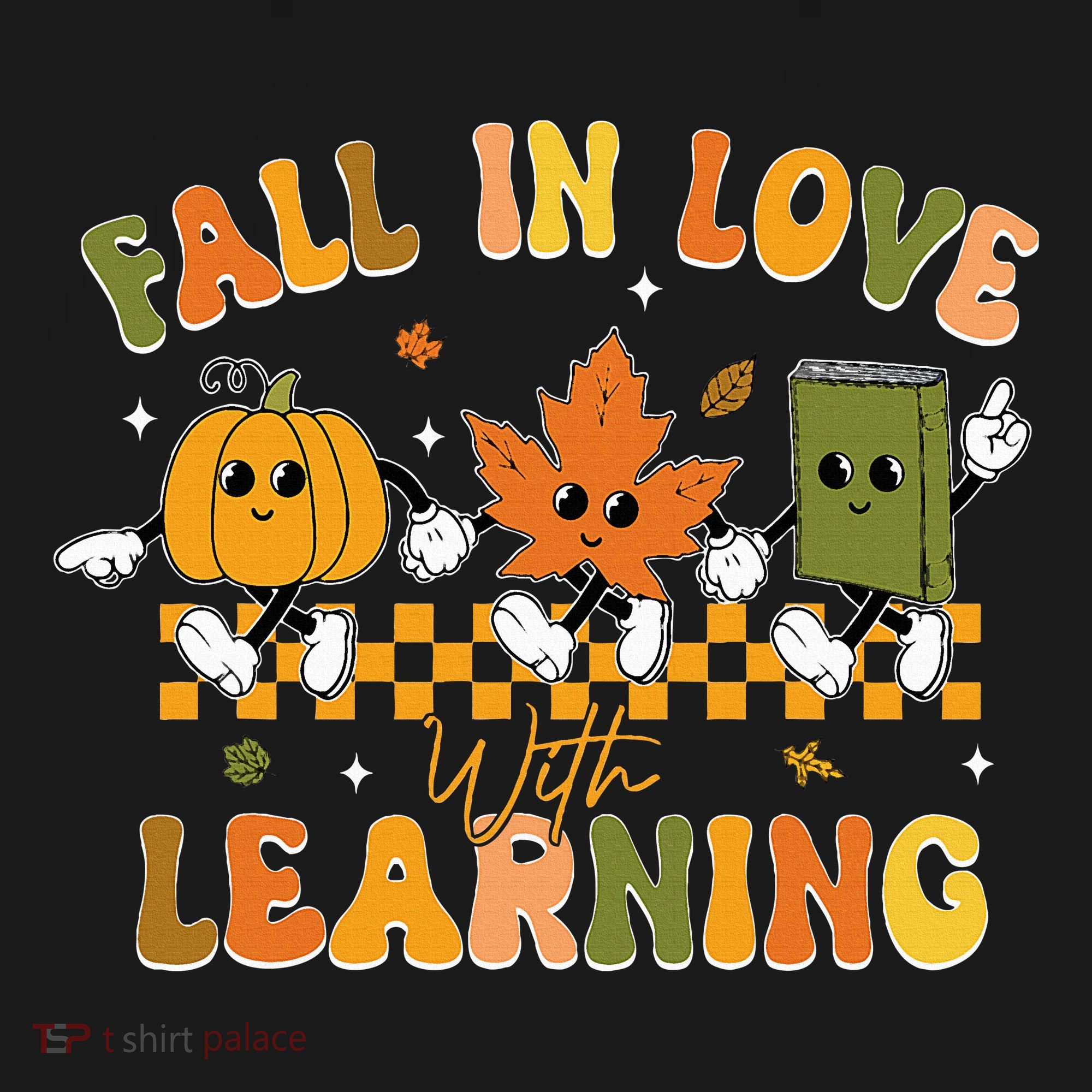 Fall In Love With Learning Retro Pumpkin Thanksgiving Women's T-Shirt