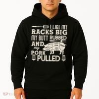 Funny I Like My Racks Big Butt Rubbed And Pork Pulled Meat Cut Lines Hoodie thumb 2