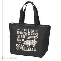 Funny I Like My Racks Big Butt Rubbed And Pork Pulled Meat Cut Lines Tote Bag thumb 3