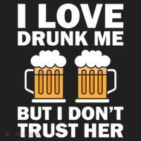 Funny I Love Drunk Me But I Dont Trust Her Gift Golf Towel thumb 3