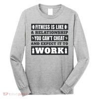 Fitness Is Like A Relationship You Can't Cheat Motivational Long Sleeve Shirt thumb 0