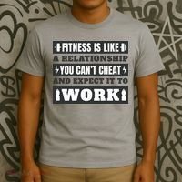 Fitness Is Like A Relationship You Can't Cheat Motivational T-Shirt thumb 3
