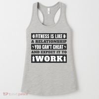 Fitness Is Like A Relationship You Can't Cheat Motivational Women's Tank Top thumb 0