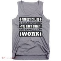 Fitness Is Like A Relationship You Can't Cheat Motivational Tank Top thumb 0