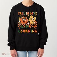Fall In Love With Learning Thanksgiving Teacher Student Women's Sweatshirt thumb 0