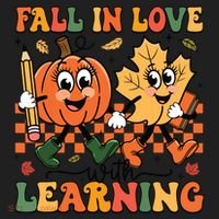 Fall In Love With Learning Thanksgiving Teacher Student Women's Sweatshirt thumb 2