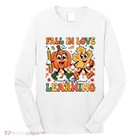 Fall In Love With Learning Thanksgiving Teacher Student Long Sleeve Shirt thumb 0