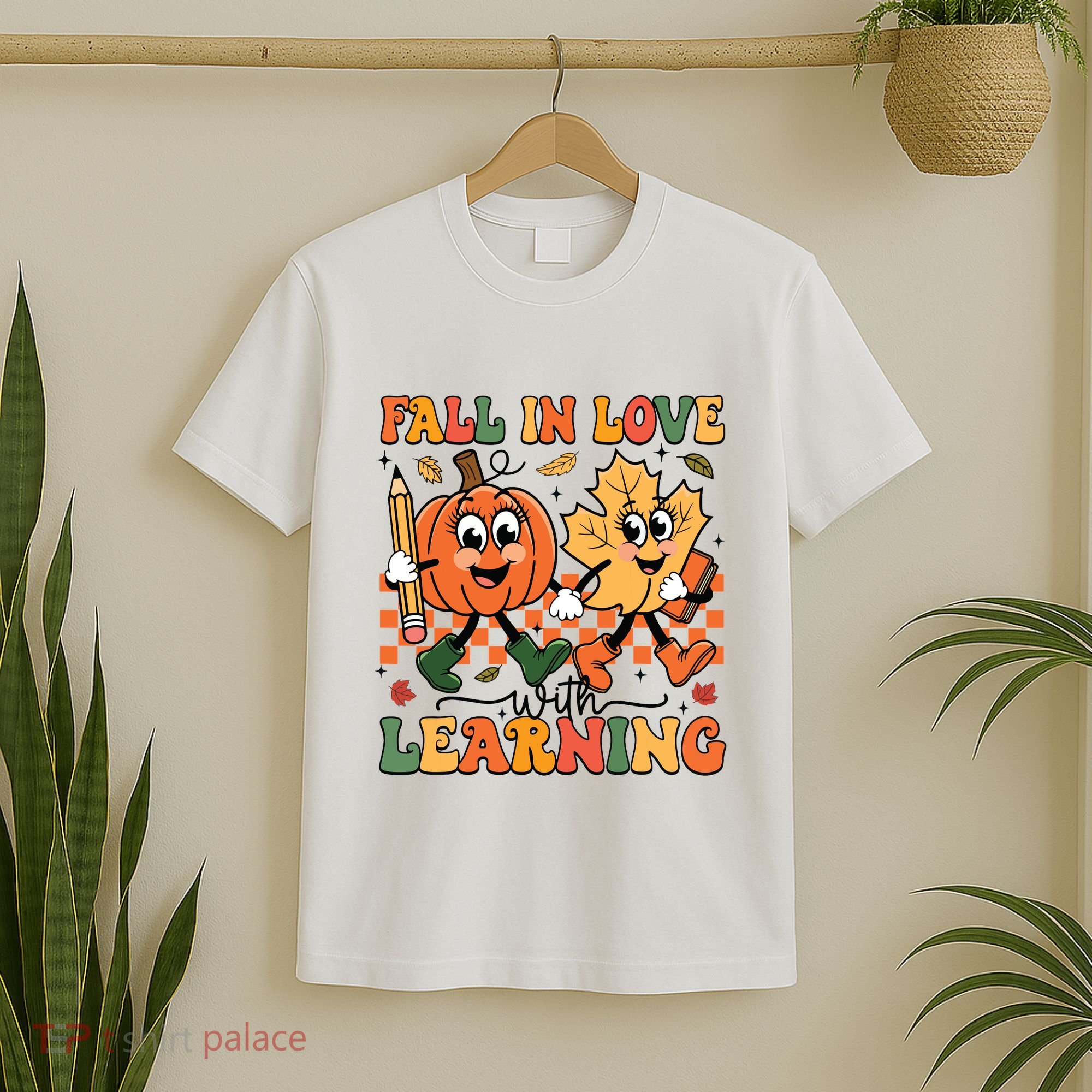 Fall In Love With Learning Thanksgiving Teacher Student T-Shirt