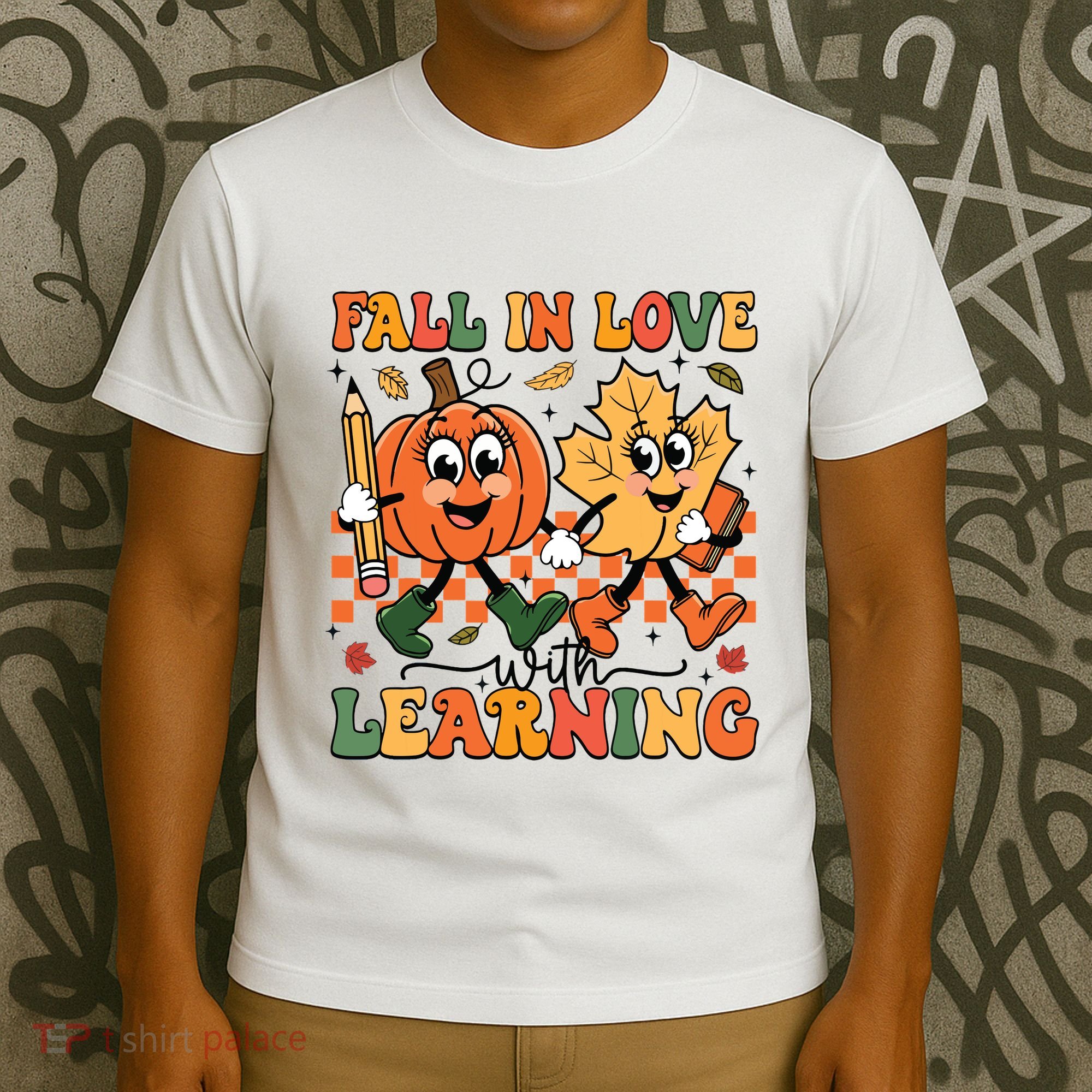 Fall In Love With Learning Thanksgiving Teacher Student T-Shirt