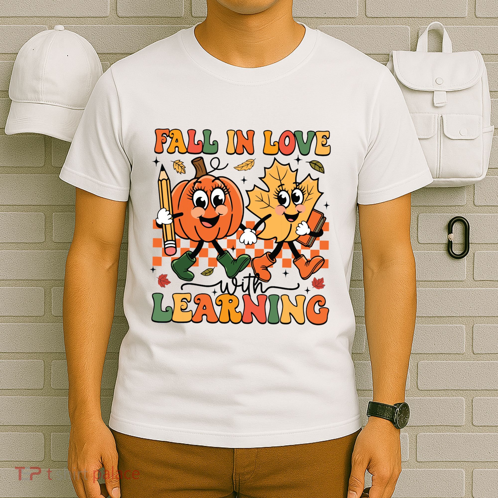 Fall In Love With Learning Thanksgiving Teacher Student T-Shirt