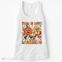Fall In Love With Learning Thanksgiving Teacher Student Women's Tank Top thumb 0