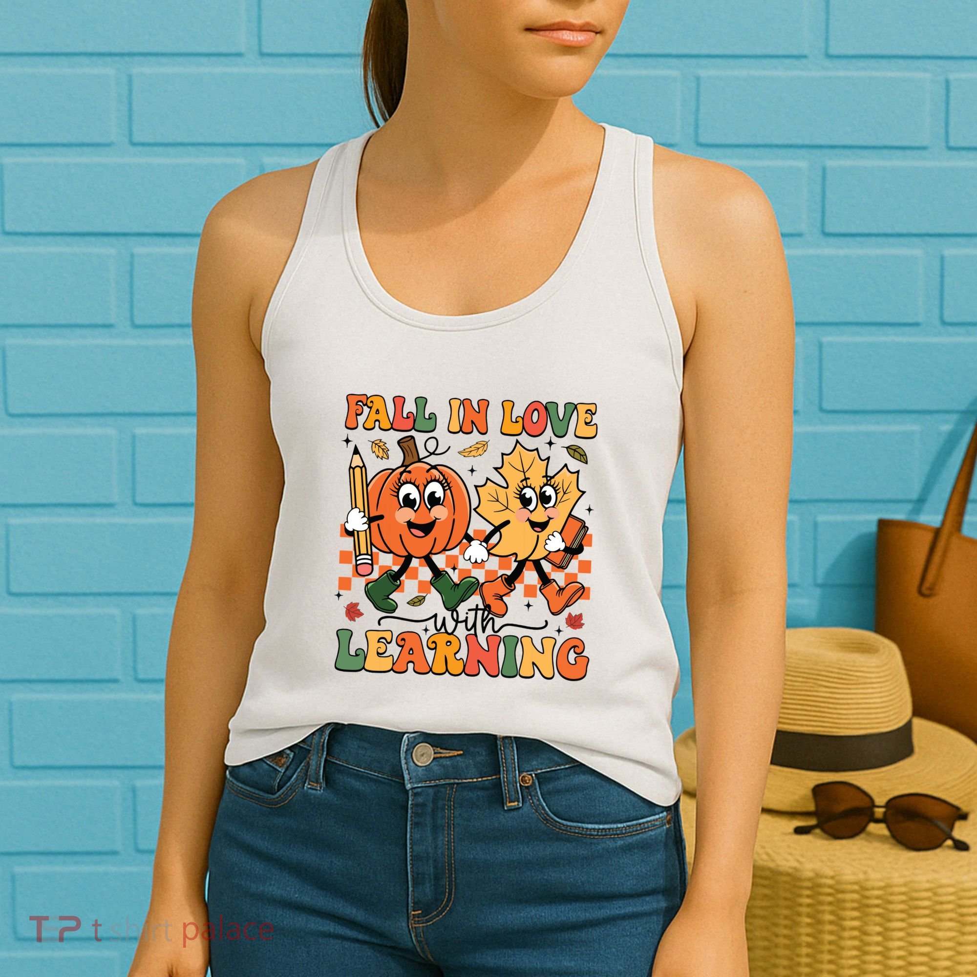 Fall In Love With Learning Thanksgiving Teacher Student Women's Tank Top