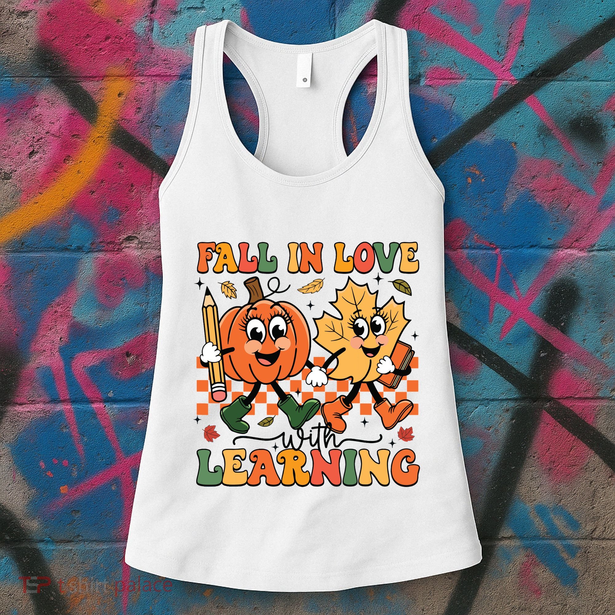 Fall In Love With Learning Thanksgiving Teacher Student Women's Tank Top