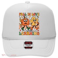 Fall In Love With Learning Thanksgiving Teacher Student Hat thumb 0