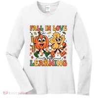 Fall In Love With Learning Thanksgiving Teacher Student Women's Long Sleeve Shirt thumb 0