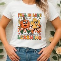 Fall In Love With Learning Thanksgiving Teacher Student Women's T-Shirt thumb 2