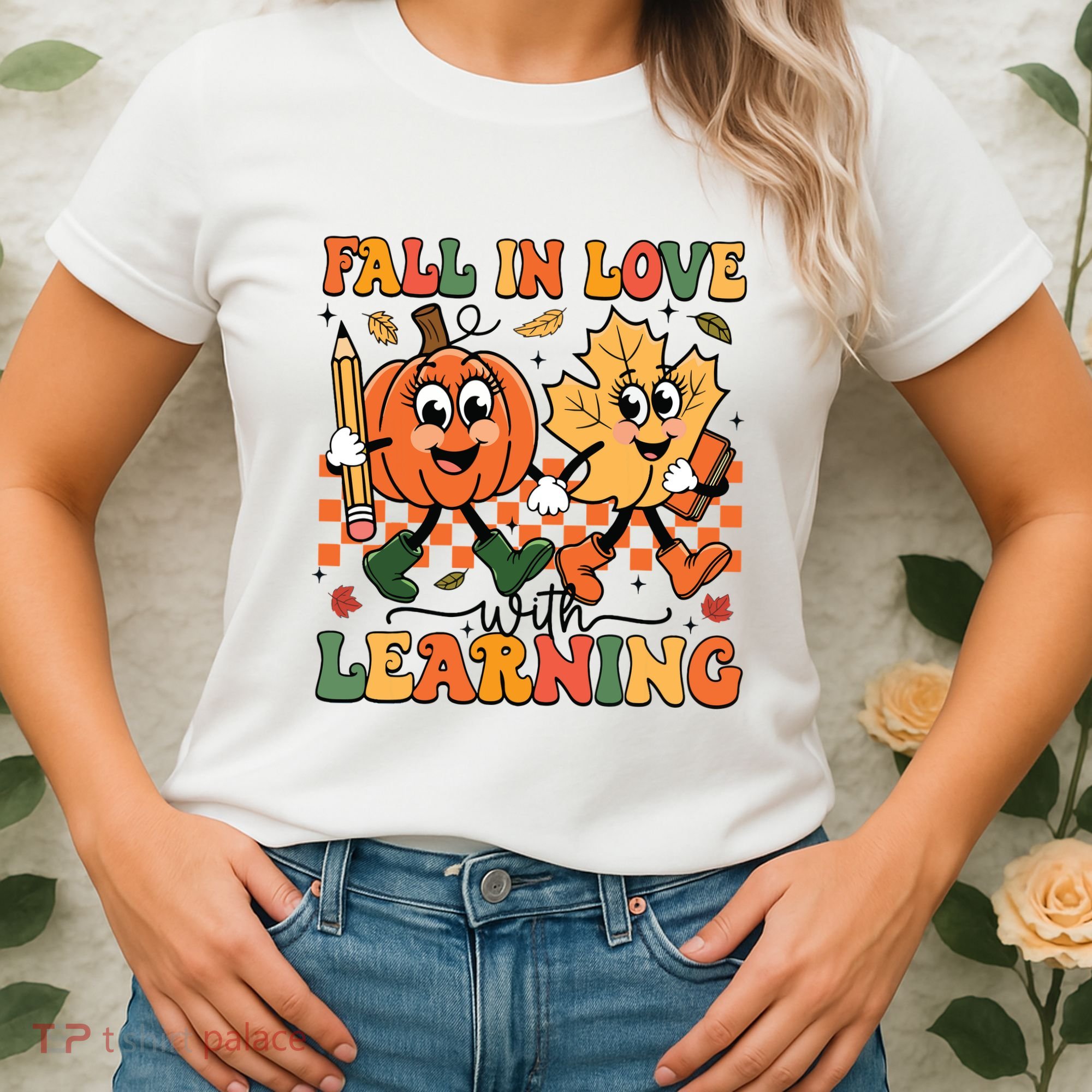 Fall In Love With Learning Thanksgiving Teacher Student Women's T-Shirt