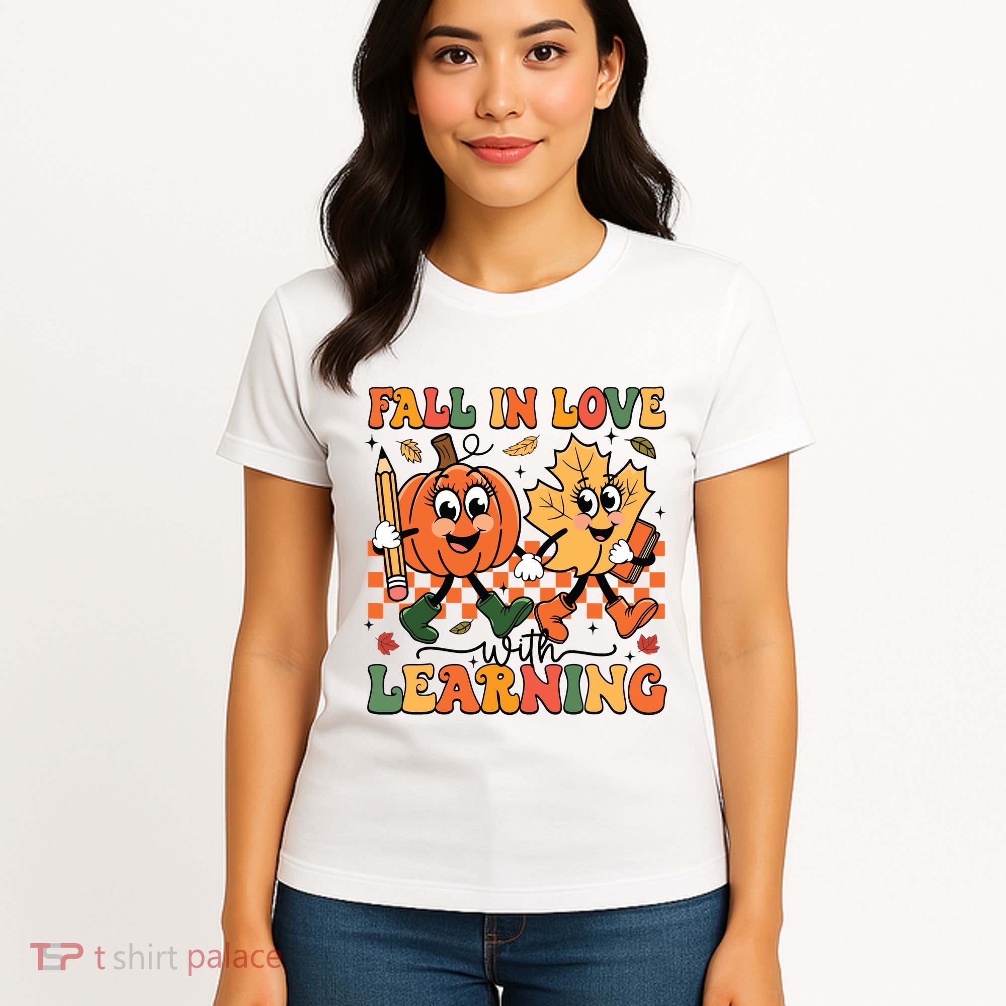Fall In Love With Learning Thanksgiving Teacher Student Women's T-Shirt