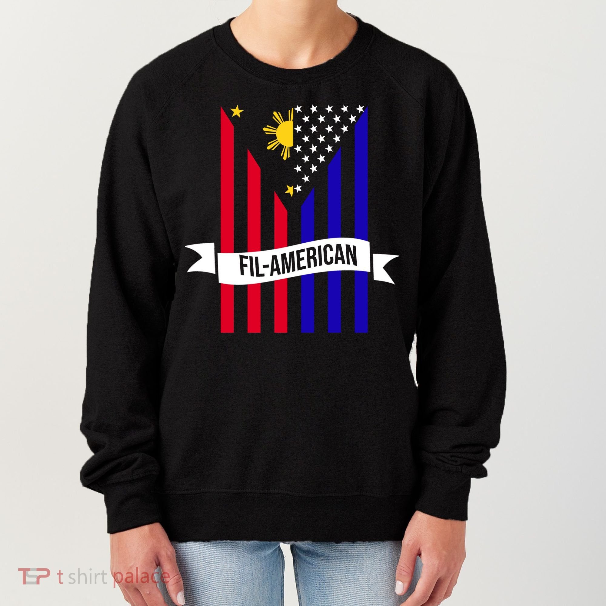 FillAmerican Filipino Philippines USA Flag Women's Sweatshirt