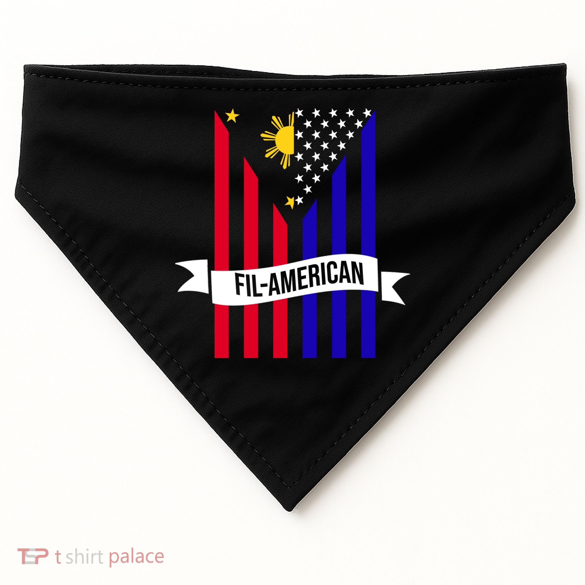 FillAmerican Filipino Philippines USA Flag USA-Made Doggie Bandana