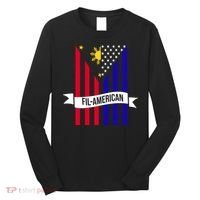 FillAmerican Filipino Philippines USA Flag Long Sleeve Shirt thumb 0