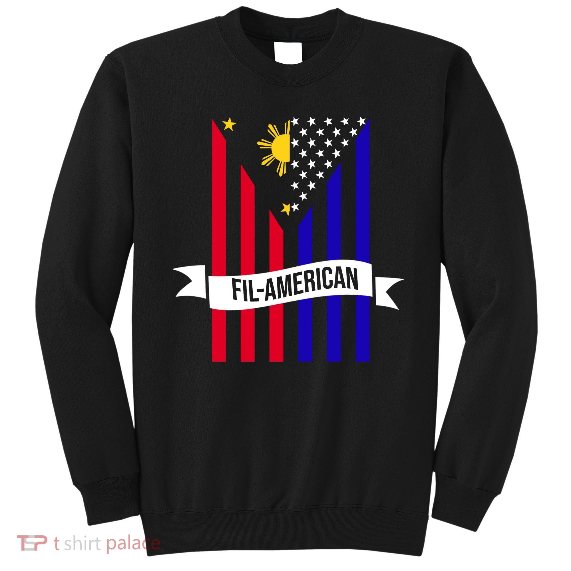 FillAmerican Filipino Philippines USA Flag Sweatshirt