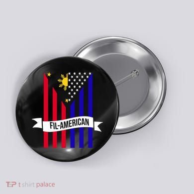 FillAmerican Filipino Philippines USA Flag Button
