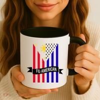 FillAmerican Filipino Philippines USA Flag Coffee Mug thumb 3
