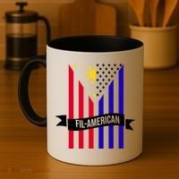 FillAmerican Filipino Philippines USA Flag Coffee Mug thumb 4