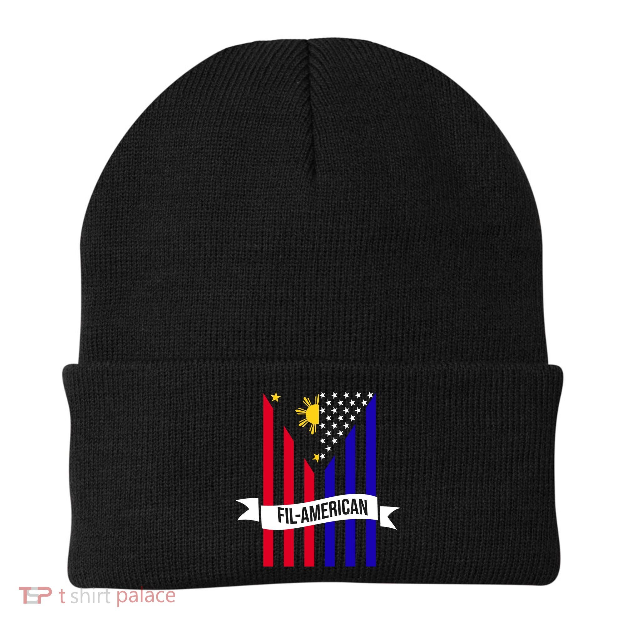 FillAmerican Filipino Philippines USA Flag Beanie