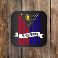 FillAmerican Filipino Philippines USA Flag Coaster thumb 0