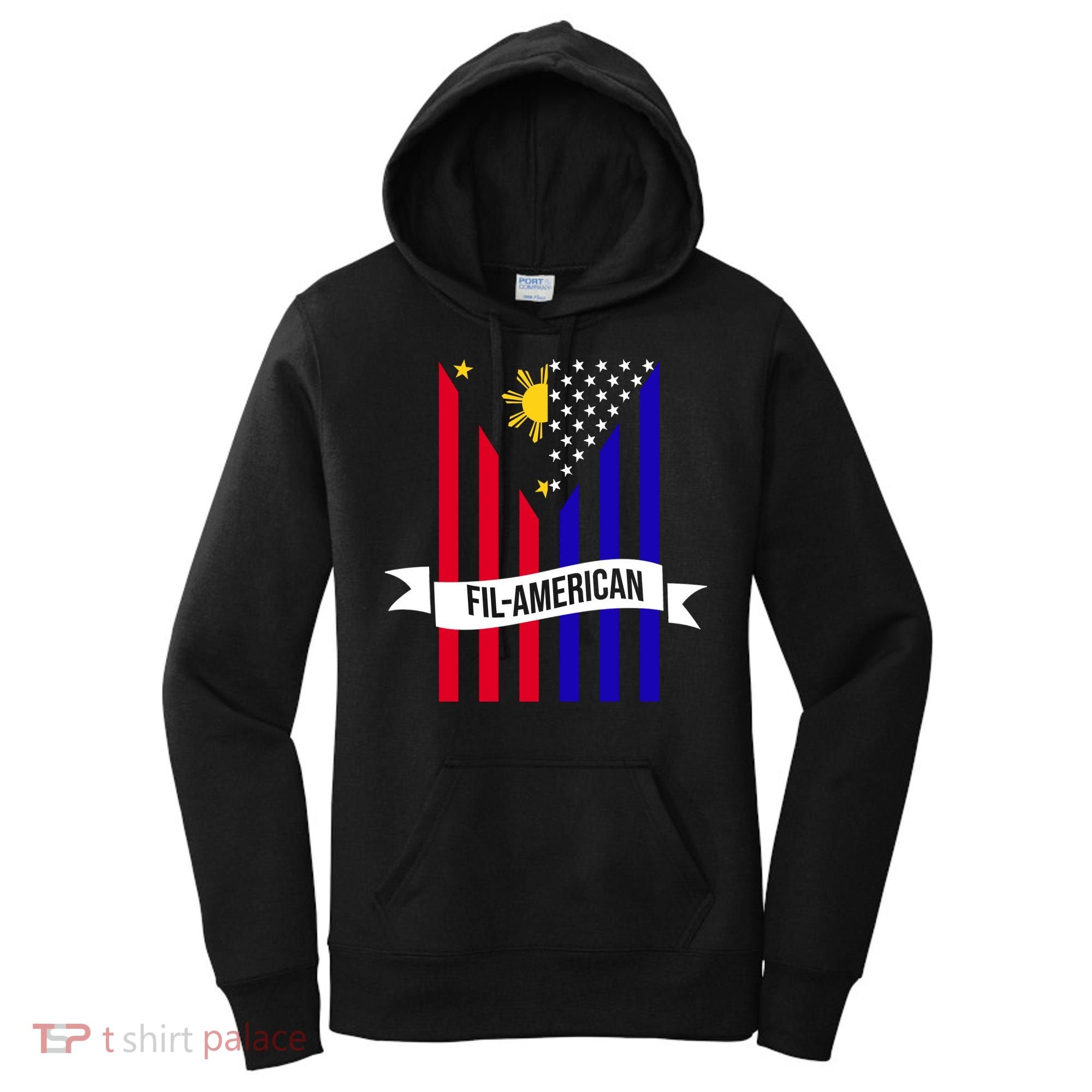 FillAmerican Filipino Philippines USA Flag Women's Hoodie