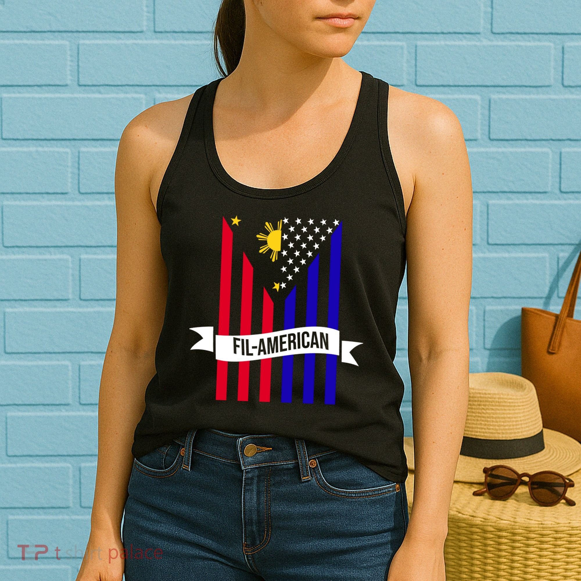 FillAmerican Filipino Philippines USA Flag Women's Tank Top