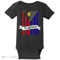 FillAmerican Filipino Philippines USA Flag Baby Bodysuit thumb 0