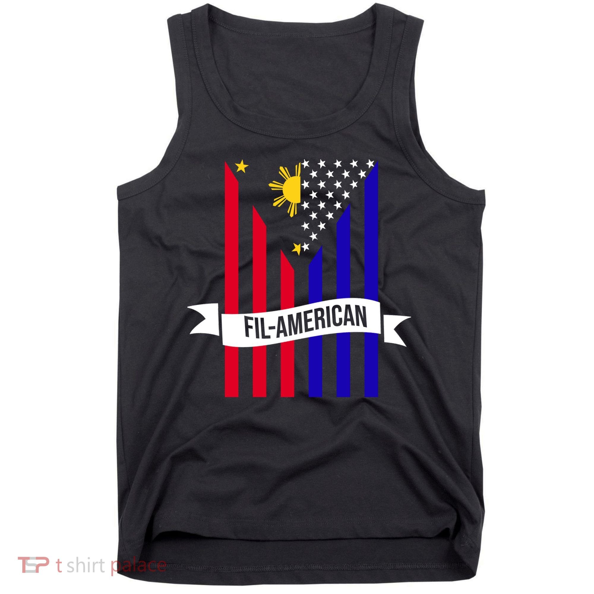 FillAmerican Filipino Philippines USA Flag Tank Top