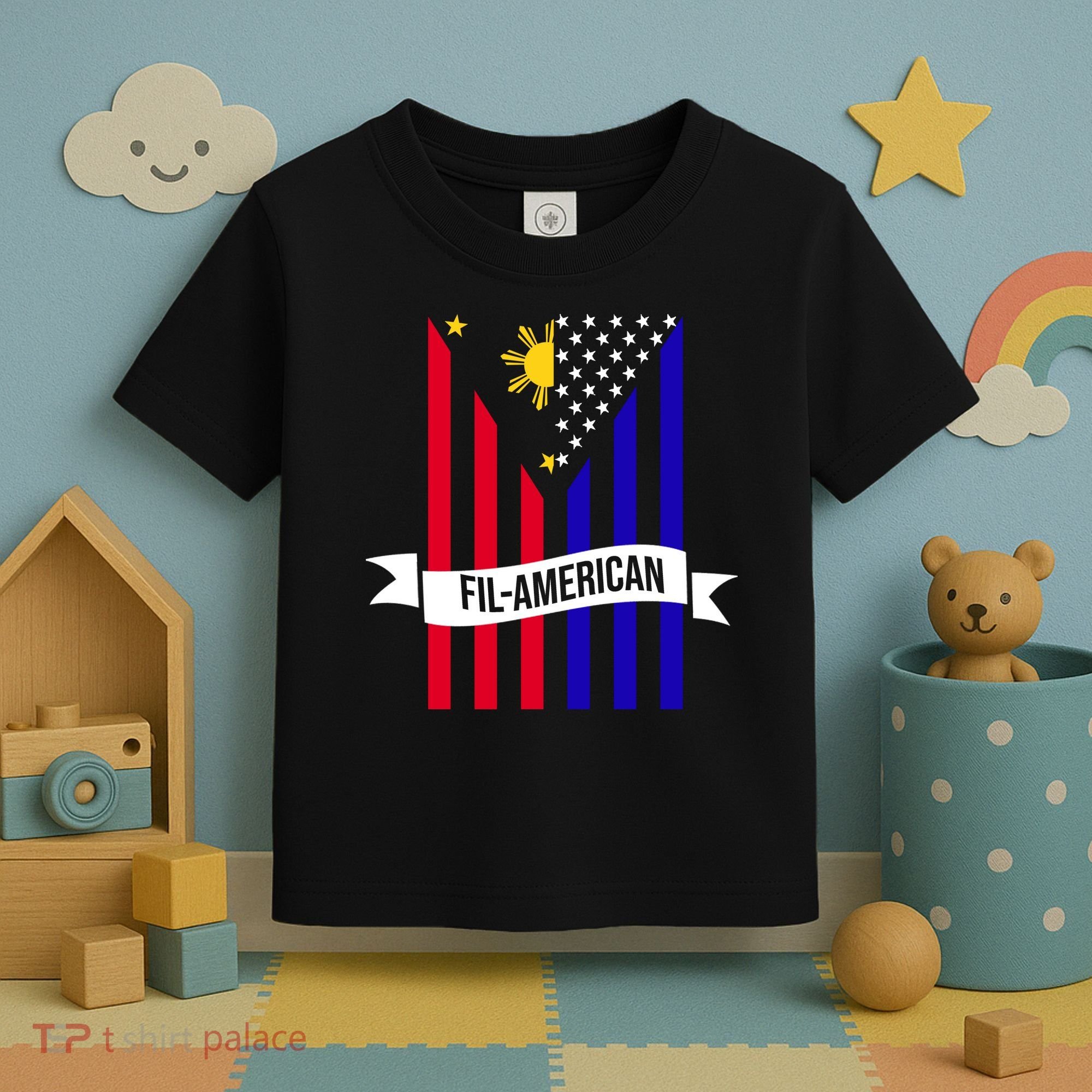 FillAmerican Filipino Philippines USA Flag Toddler T-Shirt