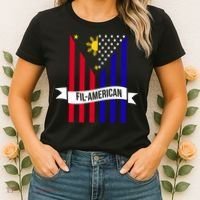 FillAmerican Filipino Philippines USA Flag Women's T-Shirt thumb 2