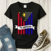 FillAmerican Filipino Philippines USA Flag Women's T-Shirt thumb 3