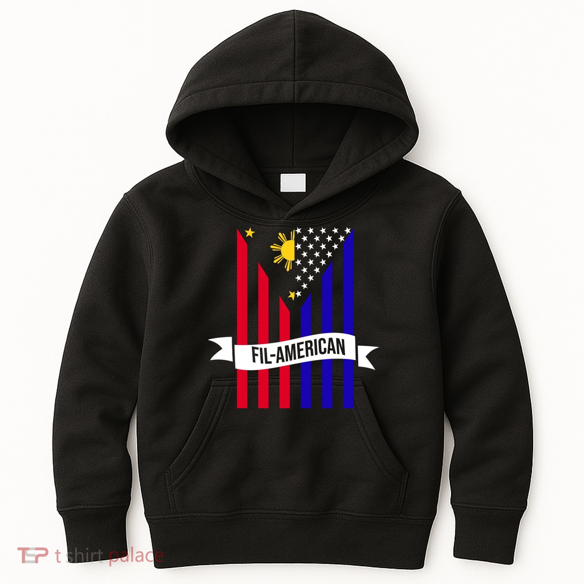FillAmerican Filipino Philippines USA Flag Kids Hoodie