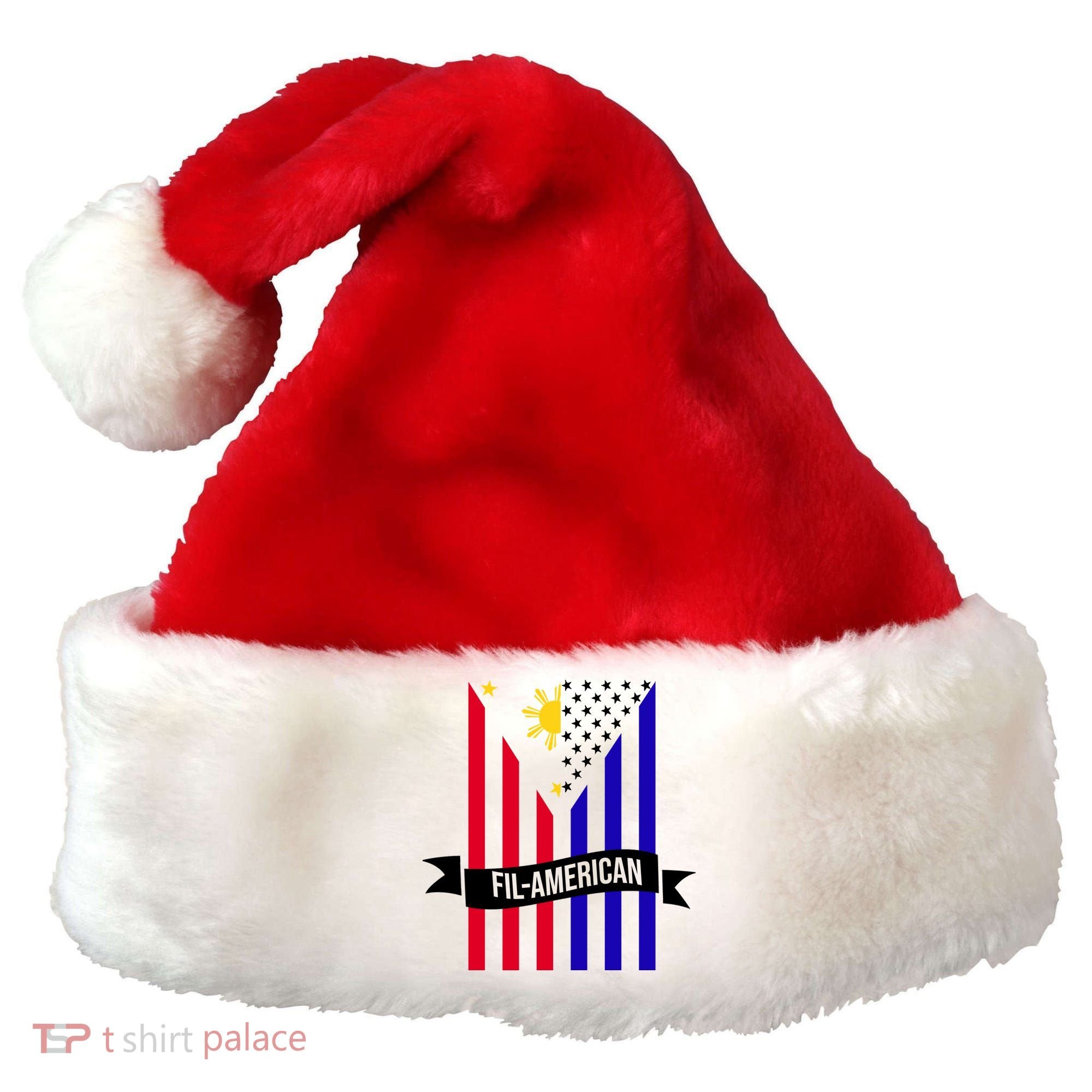 FillAmerican Filipino Philippines USA Flag Santa Hat