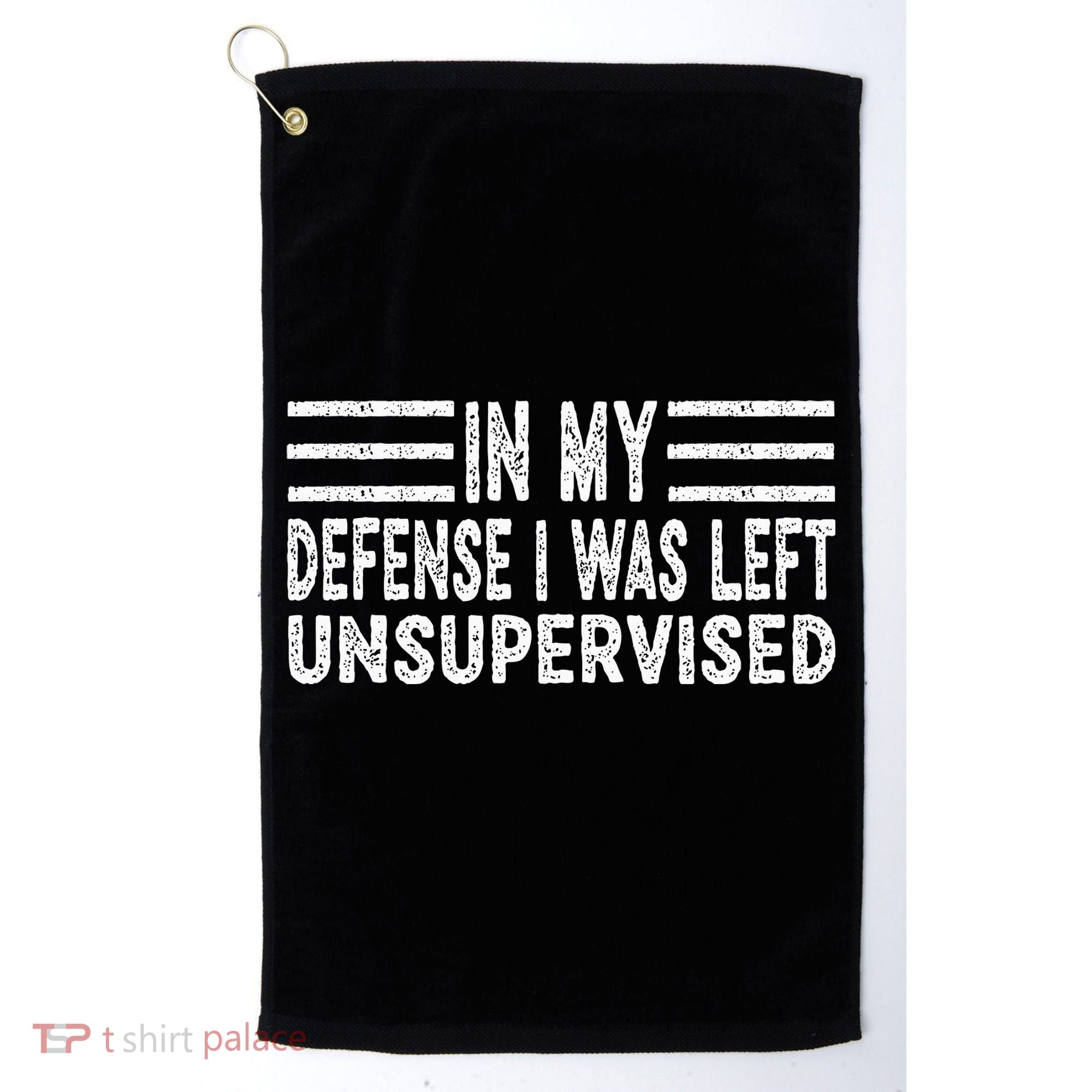 Funny In my defense i was left unsupervised Retro Golf Towel