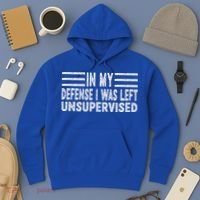 Funny In my defense i was left unsupervised Retro Hoodie thumb 3