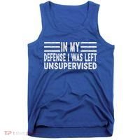 Funny In my defense i was left unsupervised Retro Tank Top thumb 0