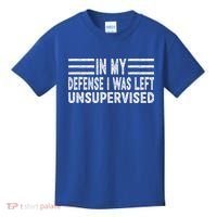 Funny In my defense i was left unsupervised Retro Kids T-Shirt thumb 0