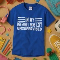 Funny In my defense i was left unsupervised Retro Kids T-Shirt thumb 3